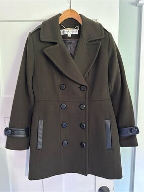 Trina Turk Women's Double-Breasted Wool Blend Peacoat